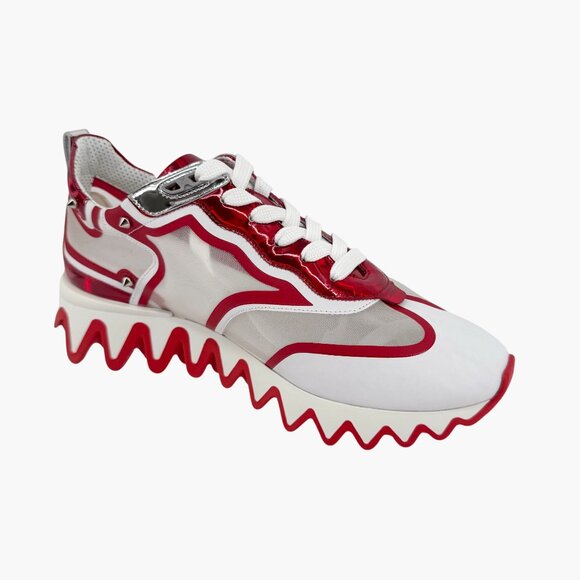 Christian Louboutin Sharkina White Mesh Red Sneakers Size 40 US 10 Women's 6917 - Picture 12 of 15